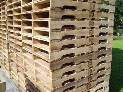 Pile of recycled pallets owned by a Dothan Alabama supplier