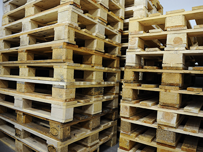 Wood Pallets Stored in a Warehouse of a Carrollton Supplier