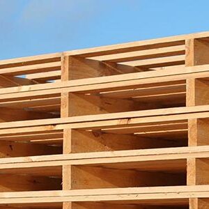 Tampa supplier's stack of new pallets